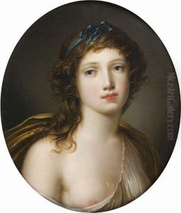 Portrait De Jeune Fille Au Ruban Bleu