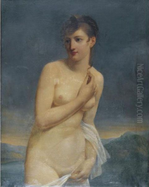 A Female Bather With An Extensive Landscape Beyond - view 1