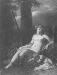 Venus And Cupid by Jacques Antoine Vallin