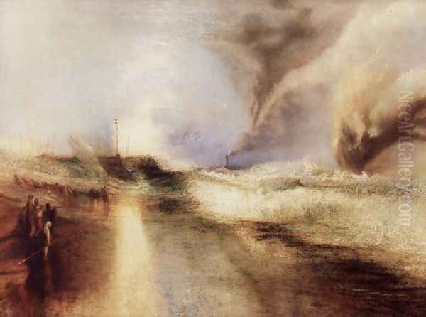 Flares with rough sea - view 1