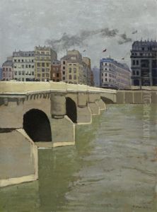 Le Pont Neuf by Felix Edouard Vallotton