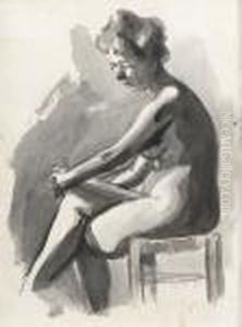 Jeune Femme Assise by Felix Edouard Vallotton