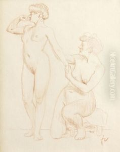 Les Deux Modeles by Felix Edouard Vallotton