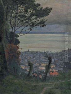 Vue D'honfleur, Le Soir by Felix Edouard Vallotton