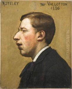 Portrait De Jules Moteley Et Portrait D'albertcreswell by Felix Edouard Vallotton