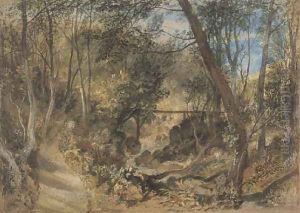 The Woodwalk, Farnley Hall, c.1818 by Joseph Mallord William Turner