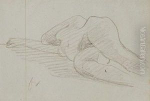Etude De Femme Nue Allongee by Felix Edouard Vallotton