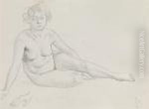 Nu Assis by Felix Edouard Vallotton