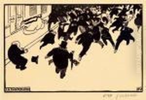 "la Manifestation" by Felix Edouard Vallotton