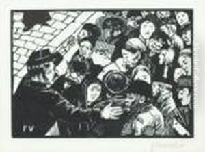 La Foule A Paris by Felix Edouard Vallotton