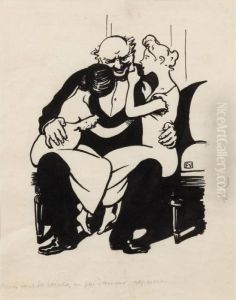 "apres Tant De Haines, Un Peu D'amour Reposera!"
Couverture Du Cri De Paris, 22 Avril 1900 by Felix Edouard Vallotton