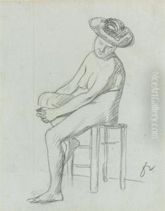 Nu Au Tabouret.