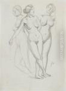 Trois Graces, Studie by Felix Edouard Vallotton