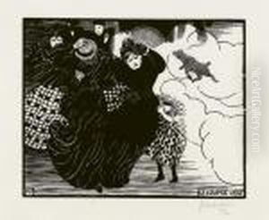 "le Coup De Vent". by Felix Edouard Vallotton