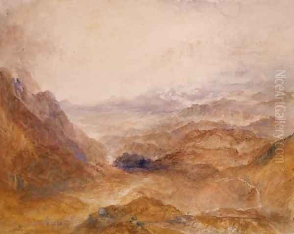 View along an Alpine Valley, possibly the Val d'Aosta - view 1