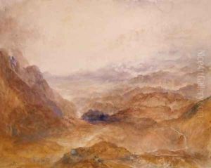 View along an Alpine Valley, possibly the Val d'Aosta by Joseph Mallord William Turner