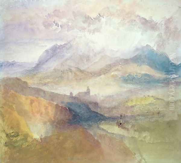 View along an Alpine Valley, possibly the Val d'Aosta 2 - view 1
