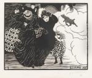 "le Coup De Vent". by Felix Edouard Vallotton