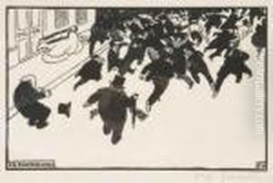 La Manifestation (vallotton & Georg 110) by Felix Edouard Vallotton