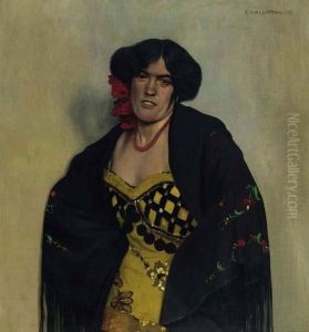 Espagnole Au Chale. 1908. by Felix Edouard Vallotton