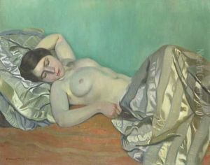 Torse De Femme Couchee by Felix Edouard Vallotton