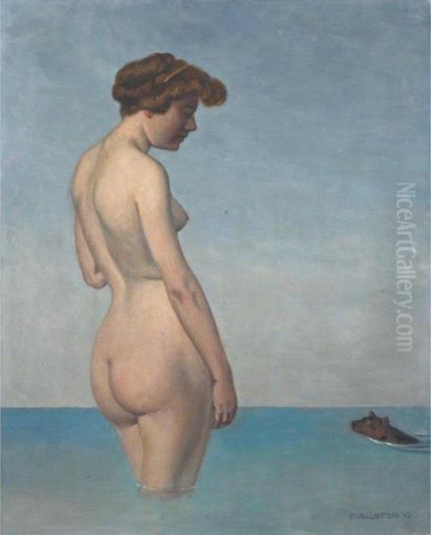 A Bather With Dog - view 1
