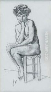 Le Modele Au Tabouret by Felix Edouard Vallotton