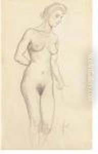 Nu De Face by Felix Edouard Vallotton