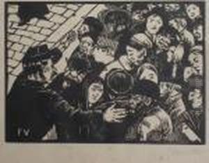 La Foule A Paris by Felix Edouard Vallotton