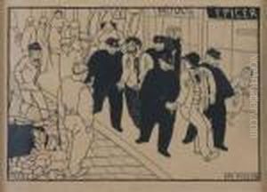 Au Violon (plate Iii From Paris Intense) by Felix Edouard Vallotton