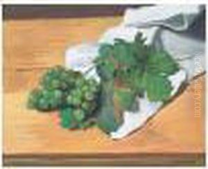 Nature Morte, Une Grappe De Raisin Et Des Feuilles Nature Morte, Une Grappe De Raisin Et Des Feuilles
