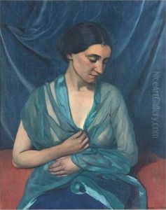 Jeune Femme Drapee Dans Une Echarpe Verte Jeune Femme Drapee Dans Une Echarpe Verte