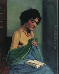 Lesende Frau by Felix Edouard Vallotton