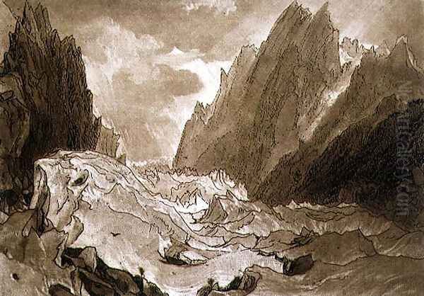 Mer de Glace, Valley of Chamouni, Savoy, from the Liber Studiorum, engraved by the artist, 1812 - view 1