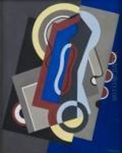 Composition Sur Fond Bleu.