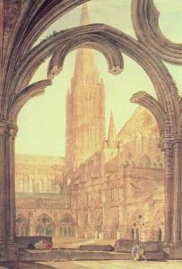 South View of Salisbury Cathedral from the Cloisters by Joseph Mallord William Turner