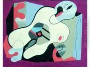 Composition Abstraite, Vers 1932 (femme Couchee) by Georges Valmier