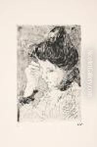 [jeune Femme En Buste, La Main A La Tete].