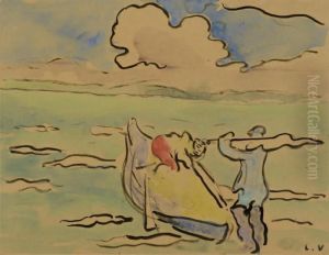 Pecheurs Et Barque by Louis Valtat
