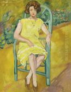 Femme Assise Dans Un Jardin by Louis Valtat