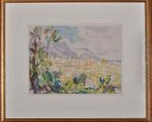 A French Provincial Landscape With Mountains In The Distance by Louis Valtat