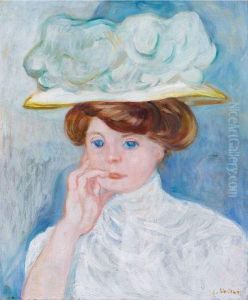 Femme Au Chapeau Blanc