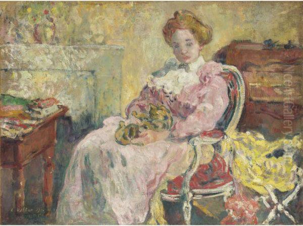 Femme Au Chat Sur Les Genoux - view 1