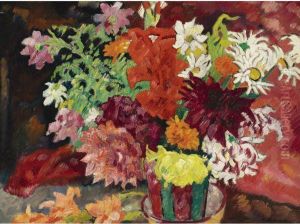 Fleurs D'ete A La Potiche De Metthey by Louis Valtat