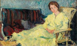 Femme Etendue Sur Une Chaise Longue