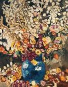 Bouquet De Fleurs Au Vase Bleu by Louis Valtat