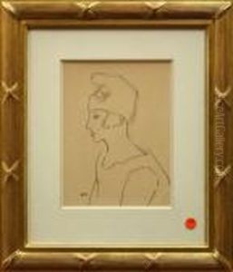 Left-sided Bust Of A Woman With Hat by Louis Valtat