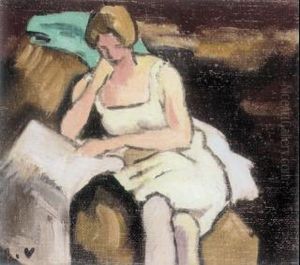 Femme Assise Lisant by Louis Valtat