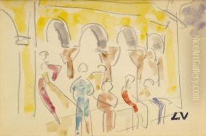 Personnages Dans Un Patio by Louis Valtat