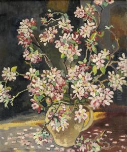 Branches De Cerisier En Fleur Dans Un Pichet En Gres by Louis Valtat
